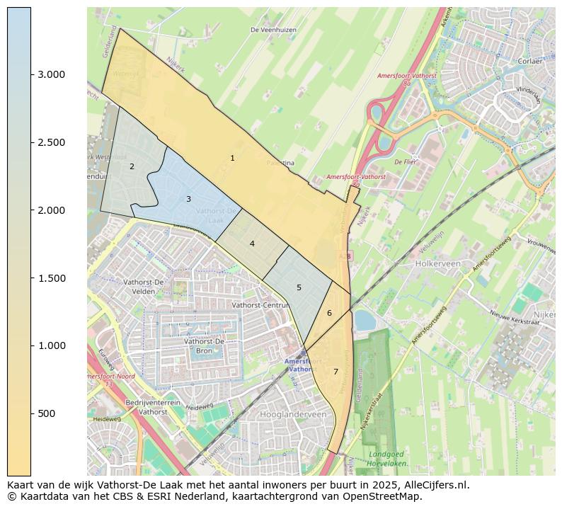 Afbeelding van de wijk Vathorst-De Laak op de kaart.