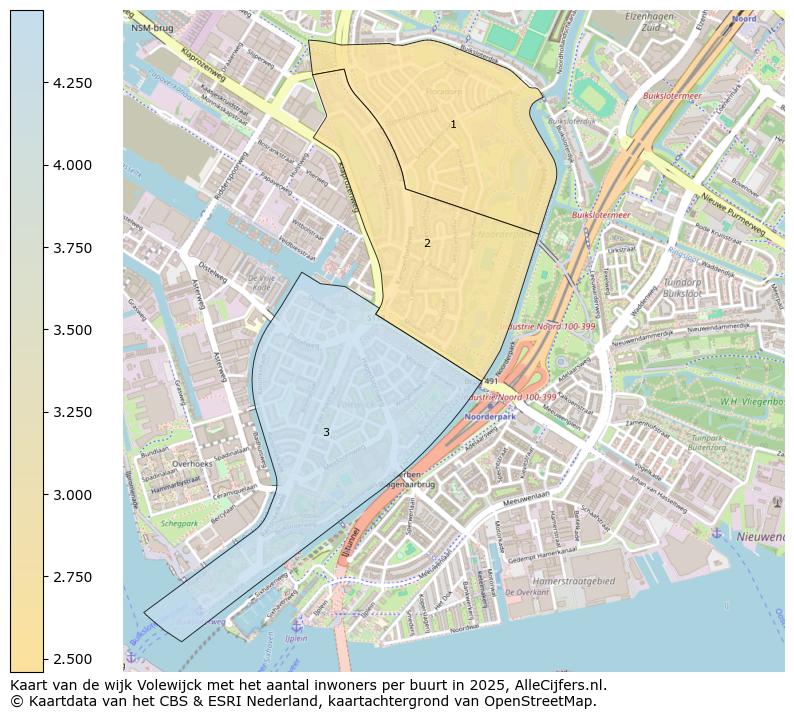Afbeelding van de wijk Volewijck op de kaart.