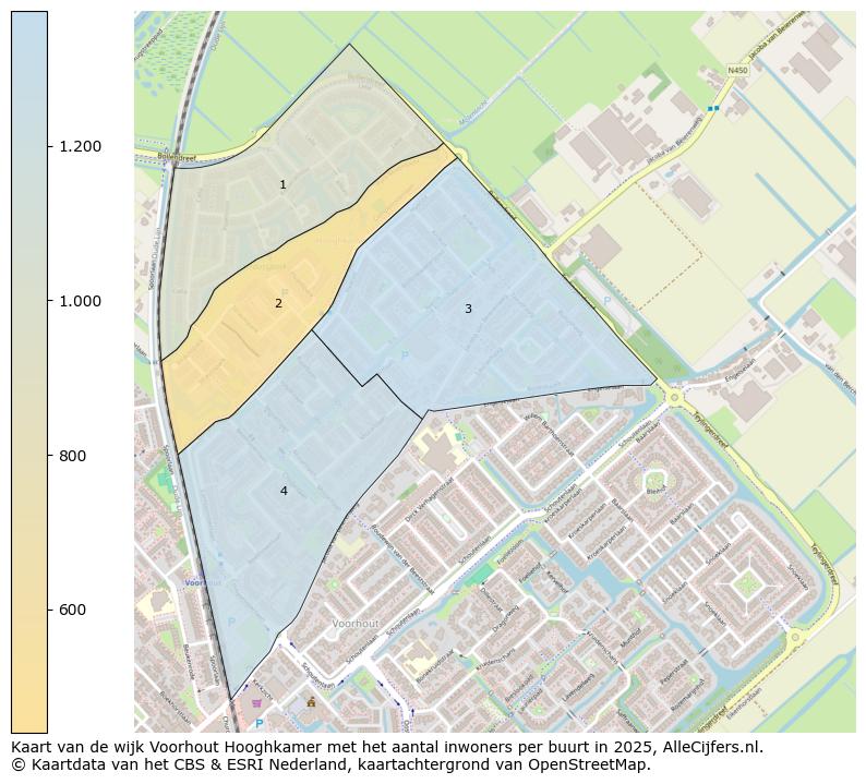 Afbeelding van de wijk Voorhout Hooghkamer op de kaart.