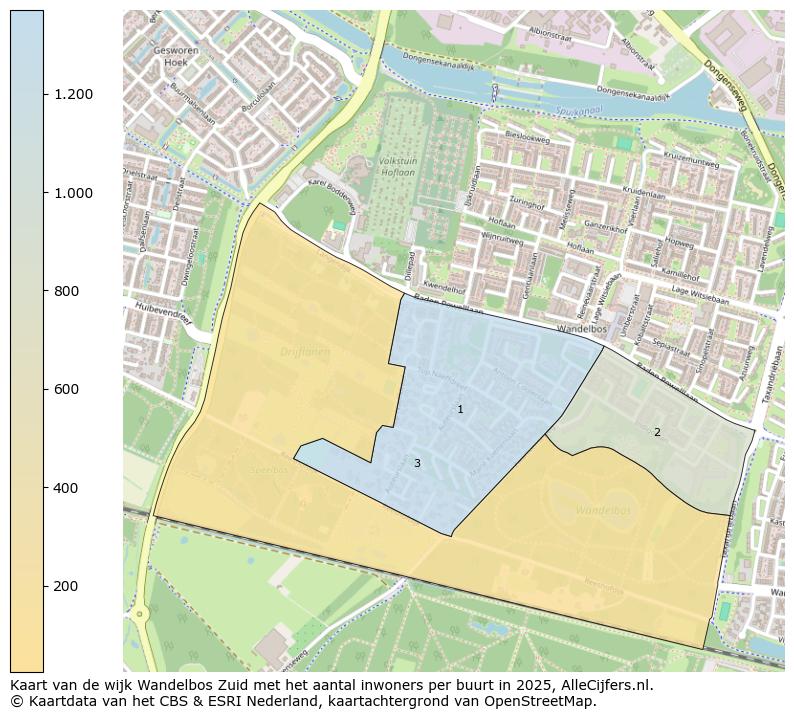 Afbeelding van de wijk Wandelbos Zuid op de kaart.
