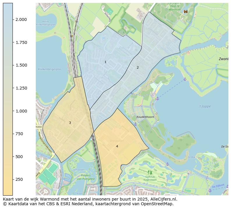 Afbeelding van de wijk Warmond op de kaart.