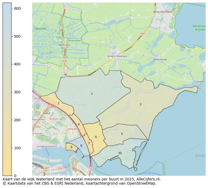 Afbeelding van de wijk Waterland op de kaart.