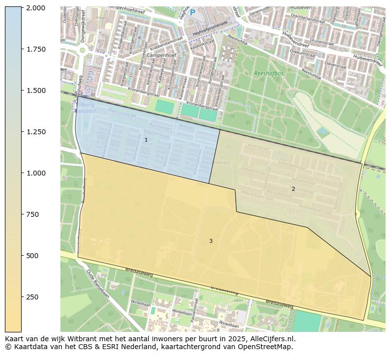 Afbeelding van de wijk Witbrant op de kaart.