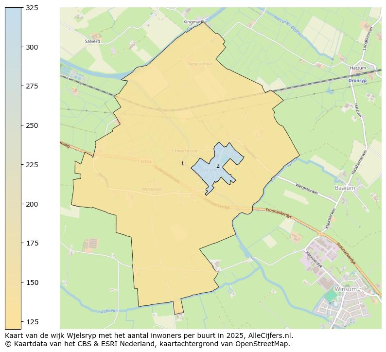 Afbeelding van de wijk Wjelsryp op de kaart.
