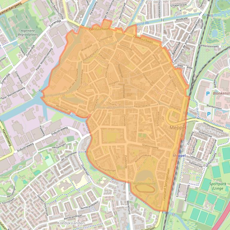 Kaartafbeelding, ingezoomd op postcodegebied 7941.