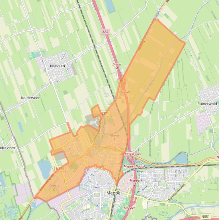 Kaartafbeelding, ingezoomd op postcodegebied 7942.