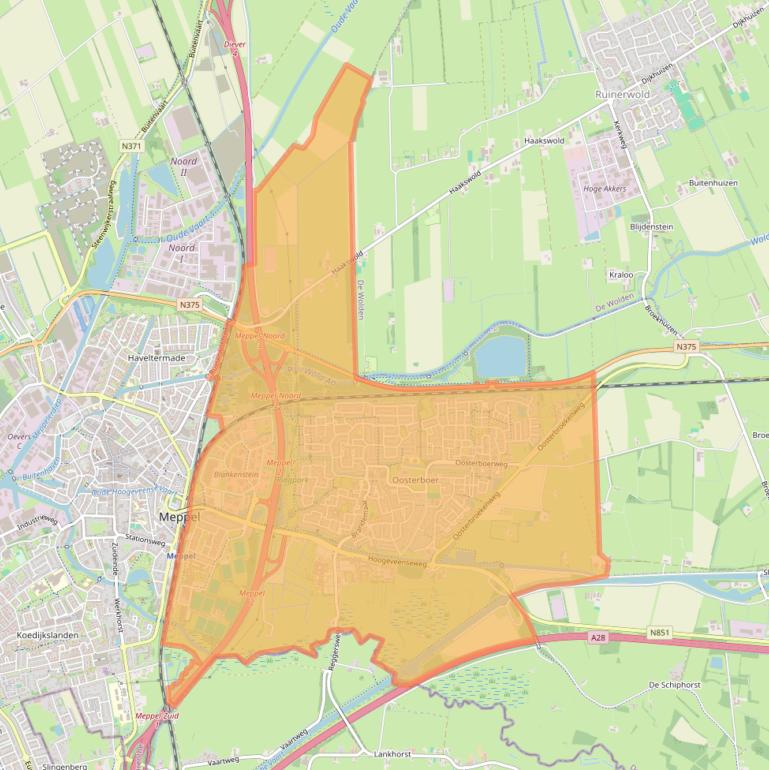 Kaartafbeelding, ingezoomd op postcodegebied 7943.