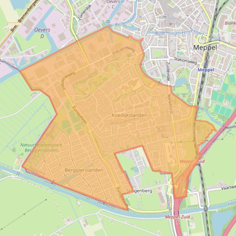 Kaartafbeelding, ingezoomd op postcodegebied 7944.