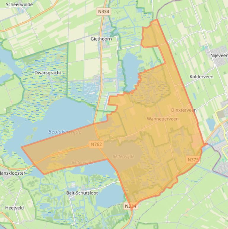 Kaartafbeelding, ingezoomd op postcodegebied 7946.