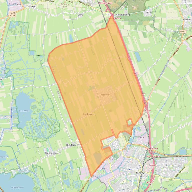 Kaartafbeelding, ingezoomd op postcodegebied 7948.